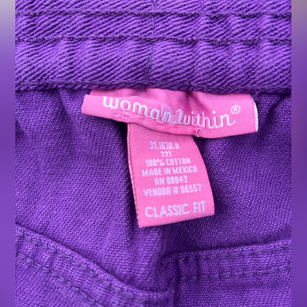 Woman Within Vibrant Purple Straight-Leg Stretch Jeans - Picture 3 of 4